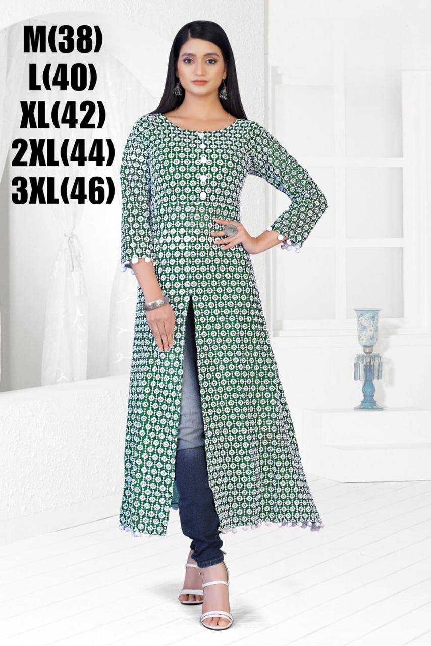 YNF FAUX GEORGETTE RPDF 1075 WHOLESALE KURTI MANUFACTURER